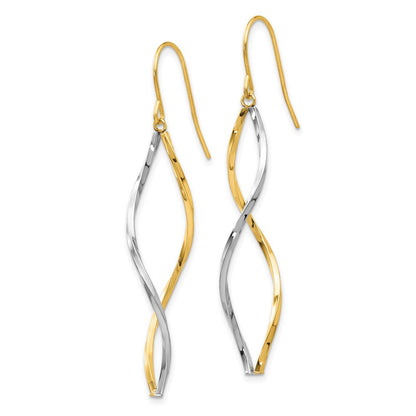 14K Bicolor Gold Ohrhänger mit Twist-Design