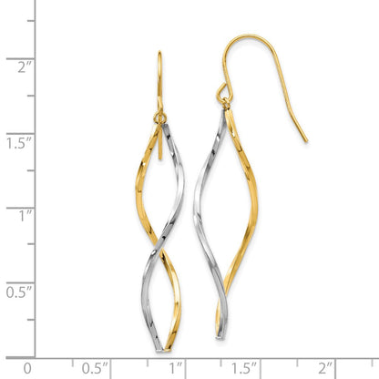 14K Bicolor Gold Ohrhänger mit Twist-Design
