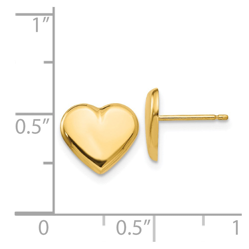 14K Gelbgold Herz Ohrstecker