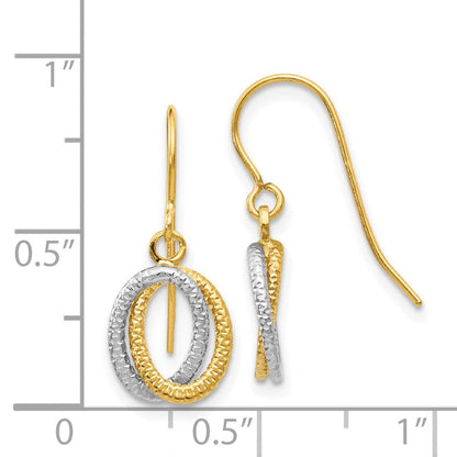 14K Bicolor Strukturiert Fantasie Ohrhänger