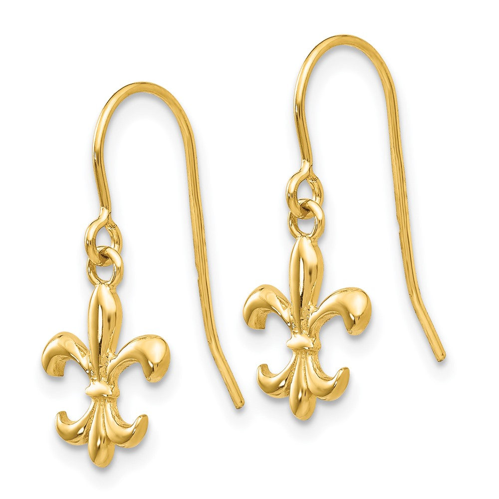 14K Gelbgold Fleur De Lis Ohrhänger