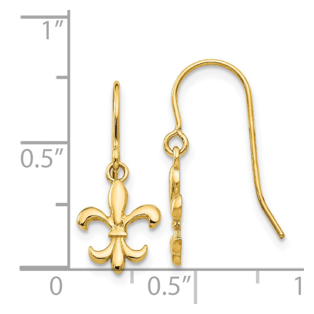 14K Gelbgold Fleur De Lis Ohrhänger