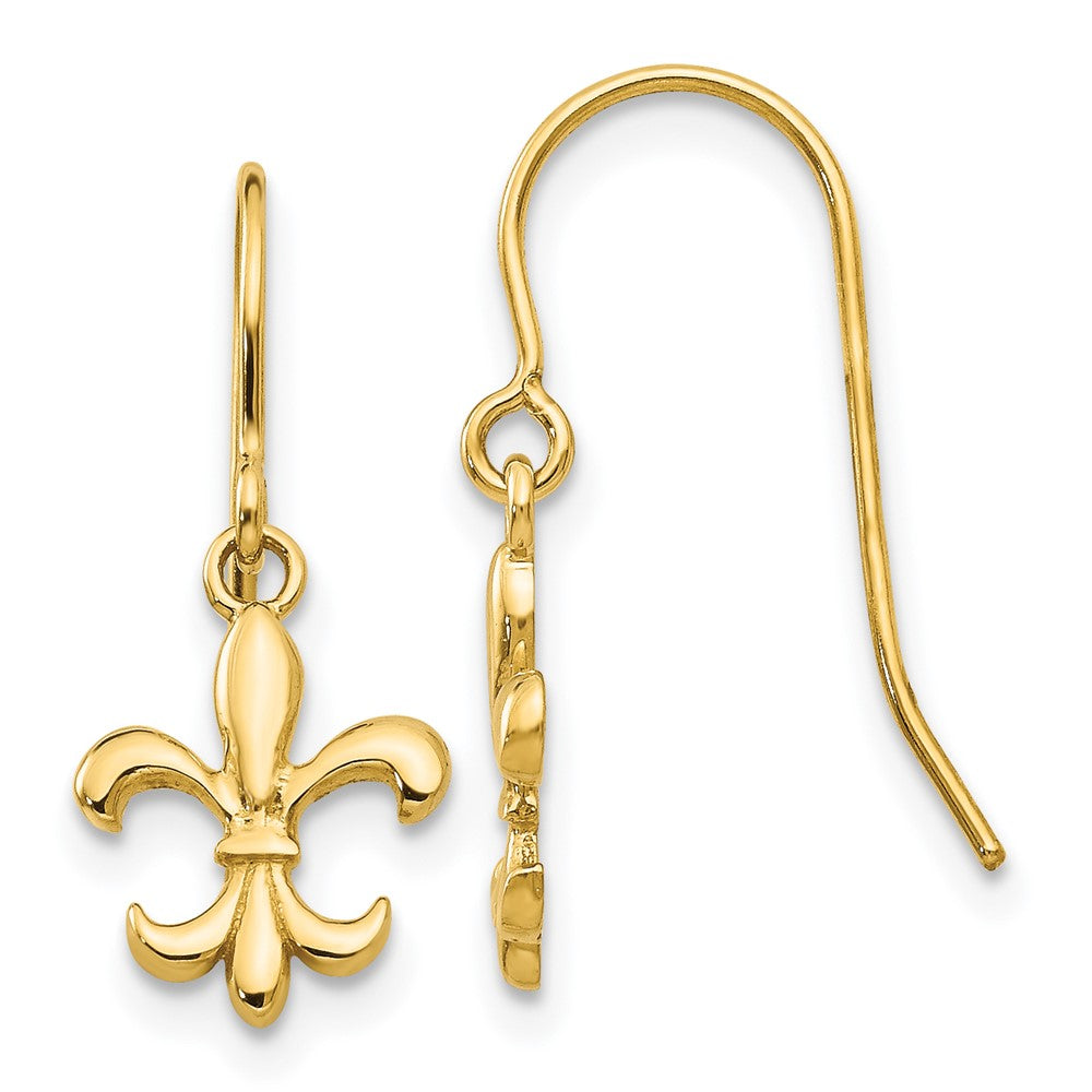 14K Gelbgold Fleur De Lis Ohrhänger