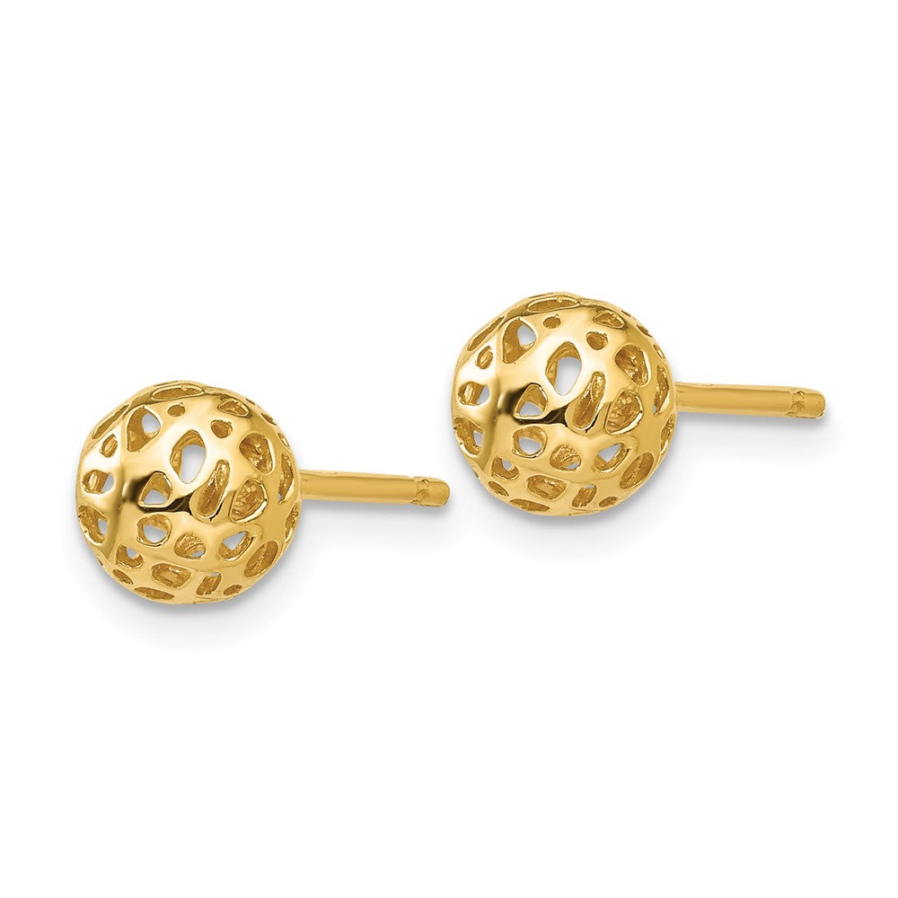 14K Gelbgold Ohrstecker mit Fantasie-Kugel