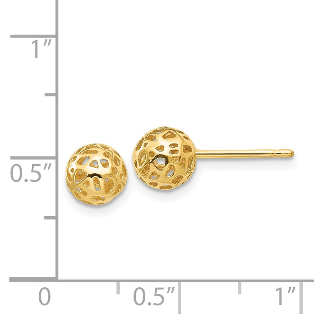 14K Gelbgold Ohrstecker mit Fantasie-Kugel