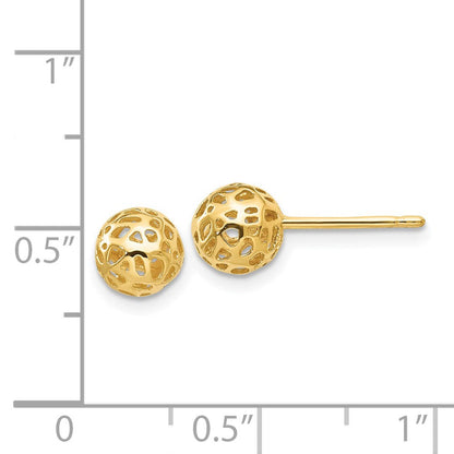14K Gelbgold Ohrstecker mit Fantasie-Kugel