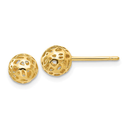 14K Gelbgold Ohrstecker mit Fantasie-Kugel