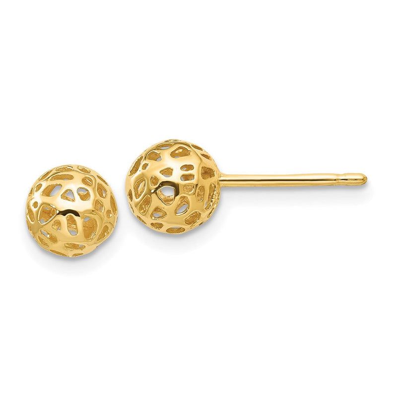14K Gelbgold Ohrstecker mit Fantasie-Kugel