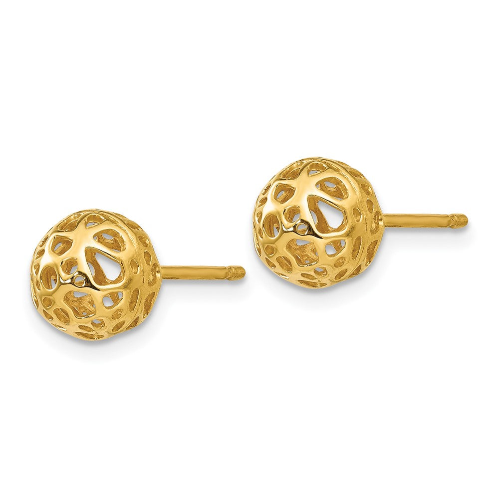 14K Gelbgold Ohrstecker mit mittelgroßer Fantasie-Kugel