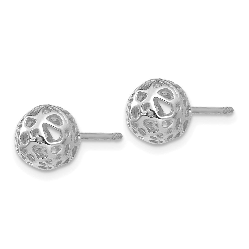 14K Weißgold Ohrstecker mit mittelgroßer Kugel