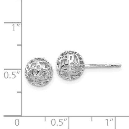 14K Weißgold Ohrstecker mit mittelgroßer Kugel