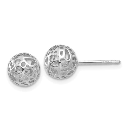 14K Weißgold Ohrstecker mit mittelgroßer Kugel