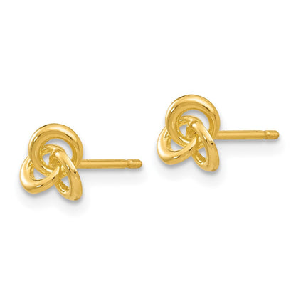 14K Gelbgold Poliert Dreifaltigkeit Knoten Ohrstecker