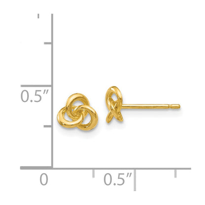 14K Gelbgold Poliert Dreifaltigkeit Knoten Ohrstecker
