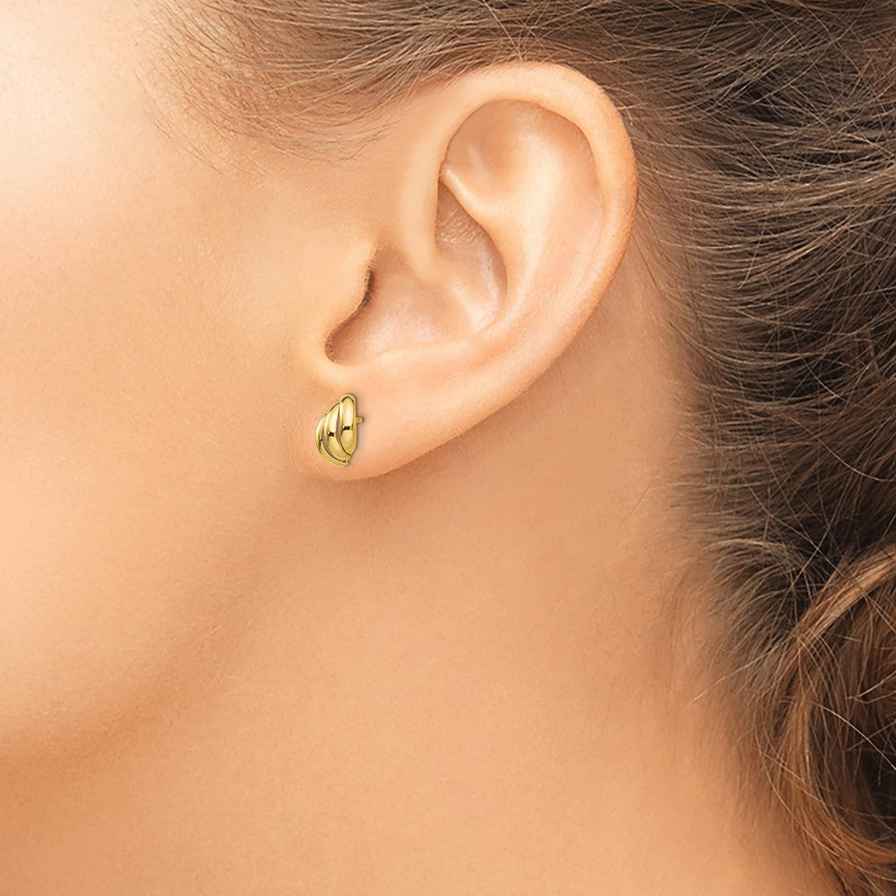 14K Gelbgold Poliert Fantasie Ohrstecker