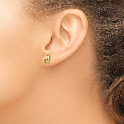 14K Gelbgold Poliert Fantasie Ohrstecker