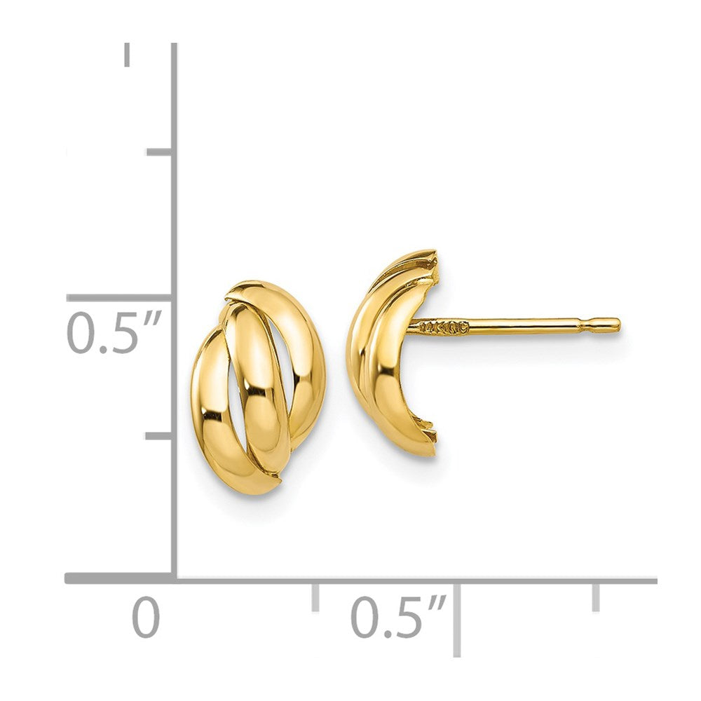 14K Gelbgold Poliert Fantasie Ohrstecker