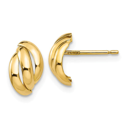 14K Gelbgold Poliert Fantasie Ohrstecker