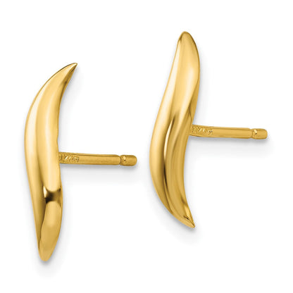 14K Gelbgold Poliert Fantasie Ohrstecker