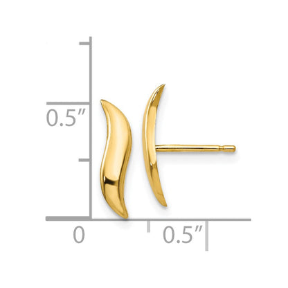 14K Gelbgold Poliert Fantasie Ohrstecker