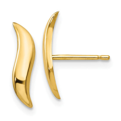 14K Gelbgold Poliert Fantasie Ohrstecker