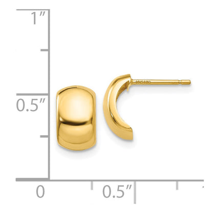14K Gelbgold Ohrstecker, poliert, Fantasie-Design