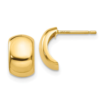 14K Gelbgold Ohrstecker, poliert, Fantasie-Design