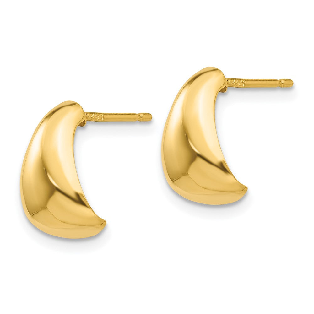 14K Gelbgold Ohrringe mit poliertem Fantasie-Stecker