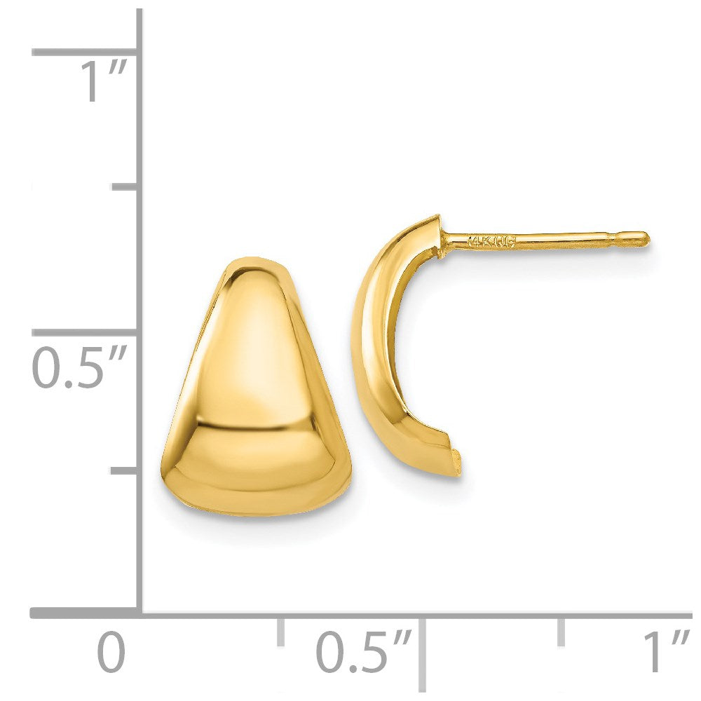 14K Gelbgold Ohrringe mit poliertem Fantasie-Stecker