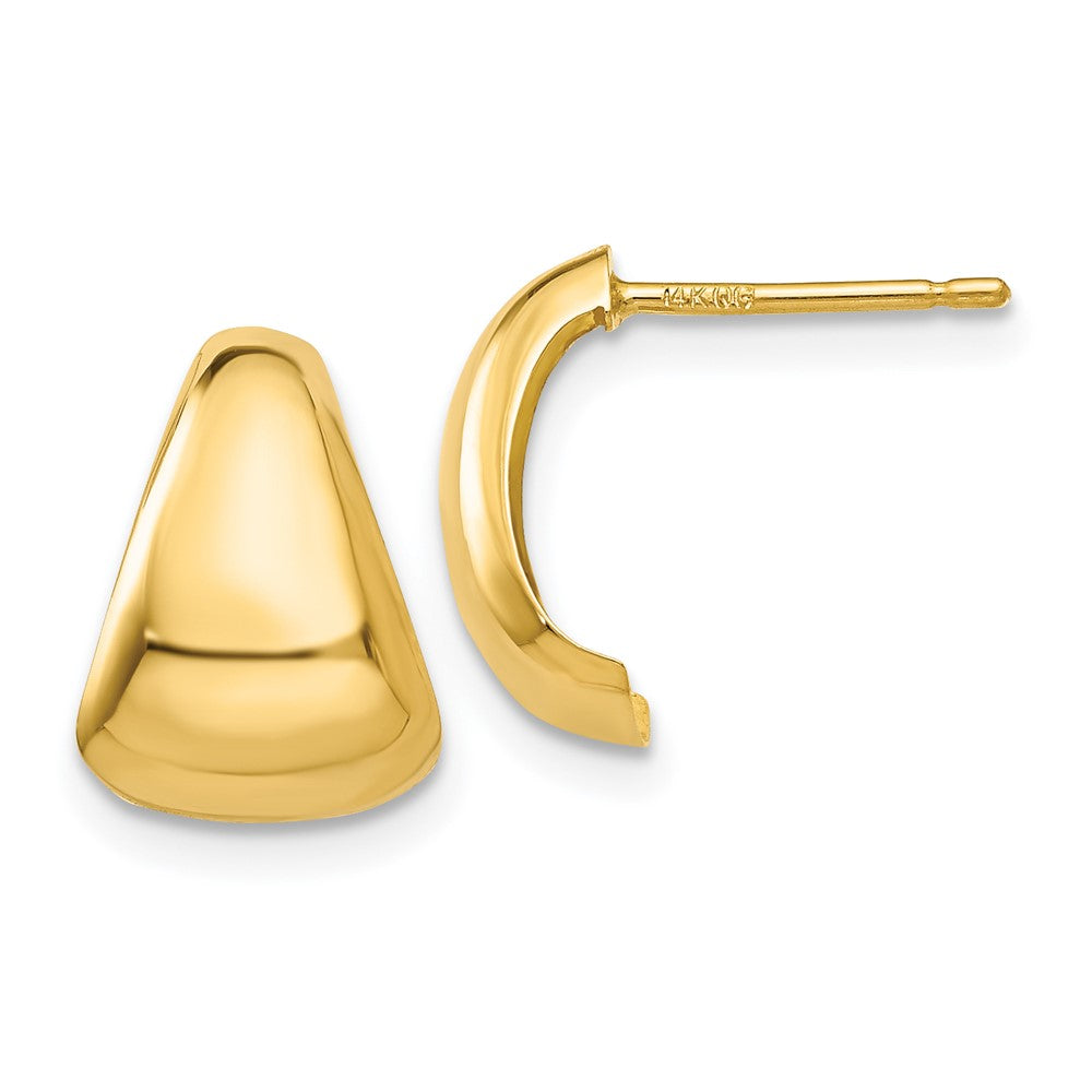 14K Gelbgold Ohrringe mit poliertem Fantasie-Stecker