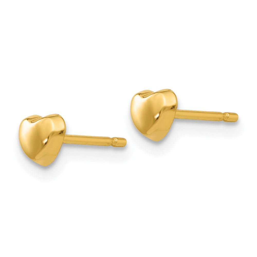 14K Gelbgold Poliert Herz Ohrstecker