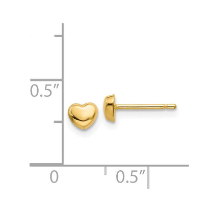 14K Gelbgold Poliert Herz Ohrstecker