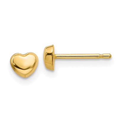 14K Gelbgold Poliert Herz Ohrstecker