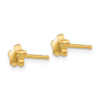14K Gelbgold Poliert Stern Ohrstecker
