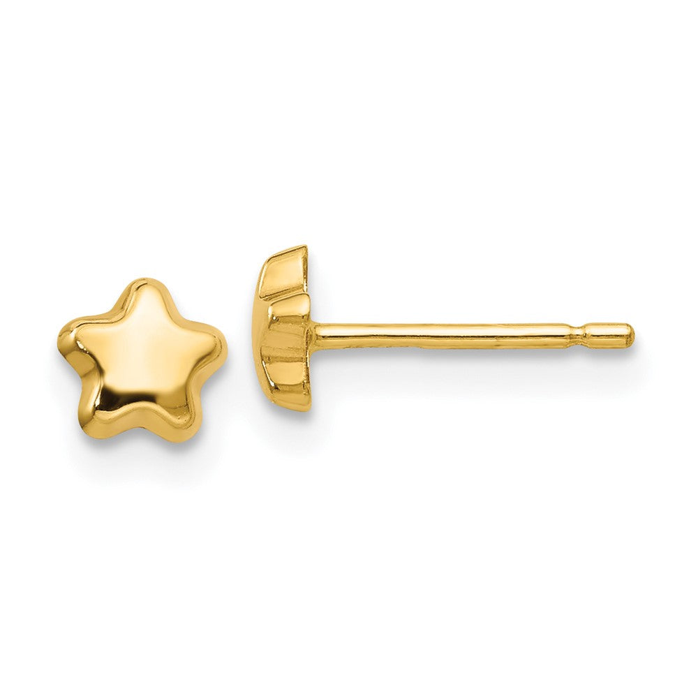 14K Gelbgold Poliert Stern Ohrstecker