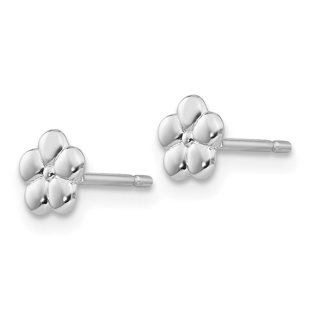 14K Weißgold Poliert Blume Ohrstecker