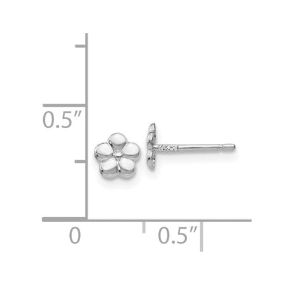 14K Weißgold Poliert Blume Ohrstecker