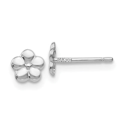 14K Weißgold Poliert Blume Ohrstecker