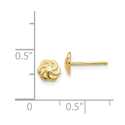 14K Gelbgold Poliert Blume Ohrstecker