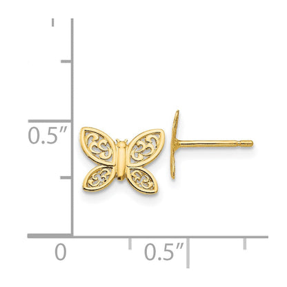 14K Gelbgold Poliert Schmetterling Ohrstecker