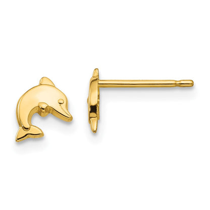 14K Gelbgold Poliert Delfin Ohrstecker