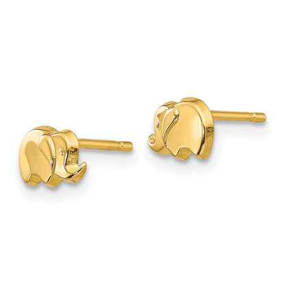 14K Gelbgold Poliert Elefant Ohrstecker