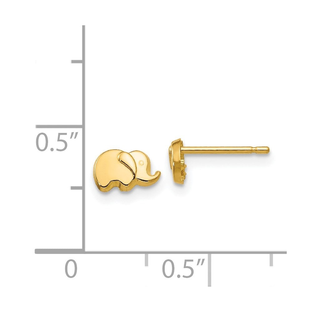 14K Gelbgold Poliert Elefant Ohrstecker