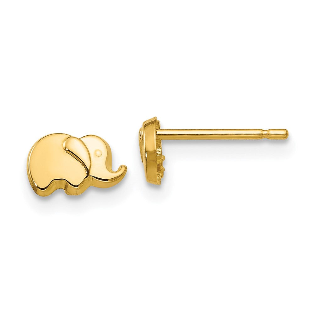 14K Gelbgold Poliert Elefant Ohrstecker
