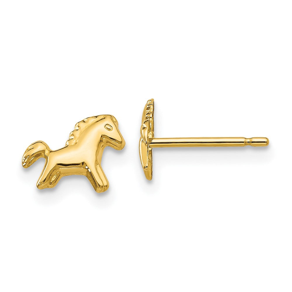 14K Gelbgold Poliert Pferd Ohrstecker
