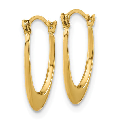 14K Gelbgold Poliert Hohl U Geformt Creolen