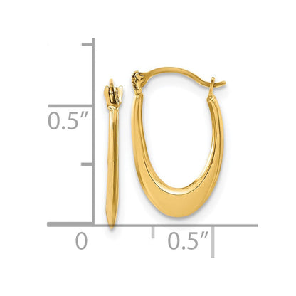 14K Gelbgold Poliert Hohl U Geformt Creolen
