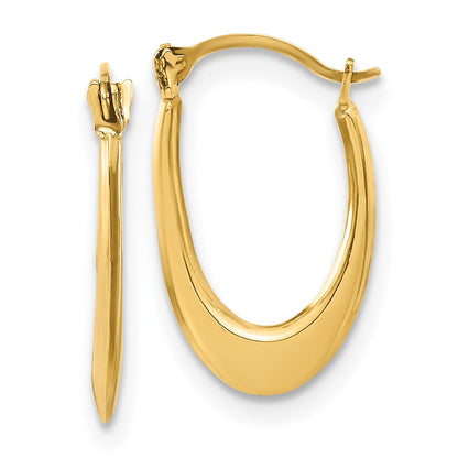 14K Gelbgold Poliert Hohl U Geformt Creolen
