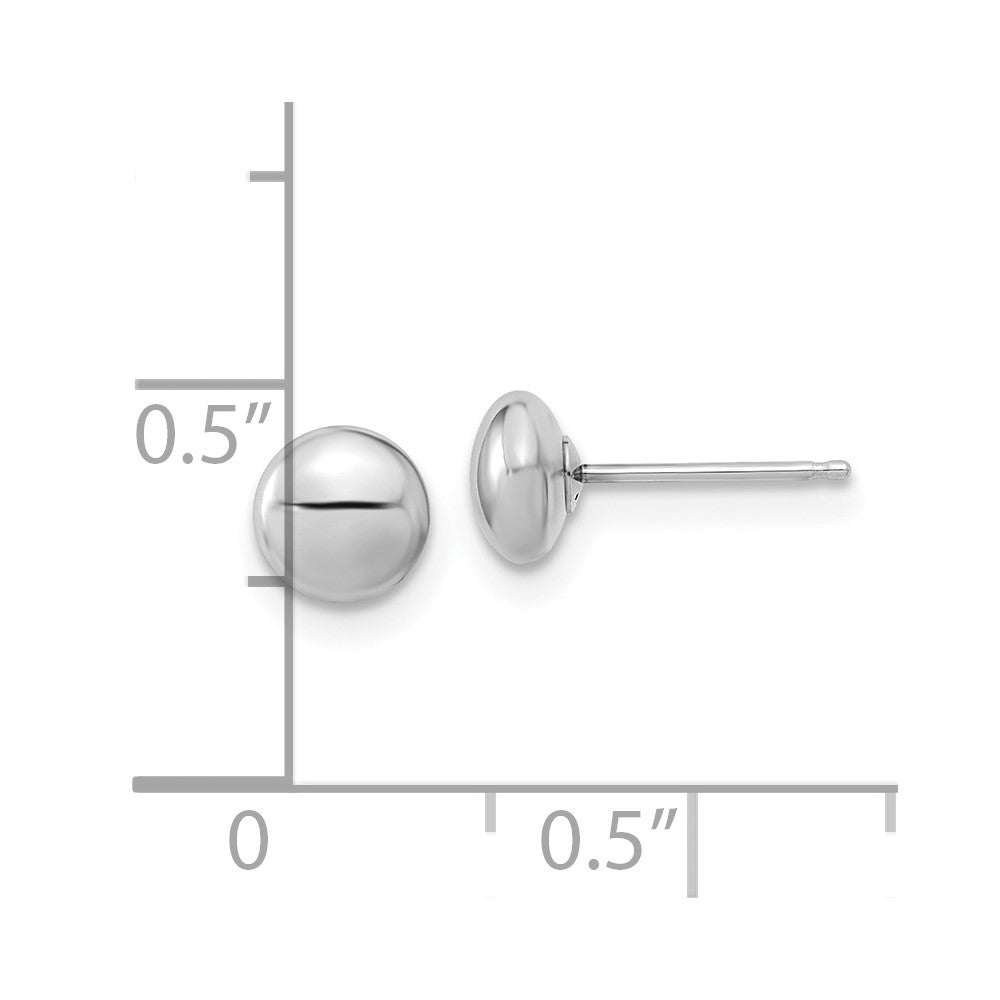 14K Weißgold Poliert Knopf Ohrstecker