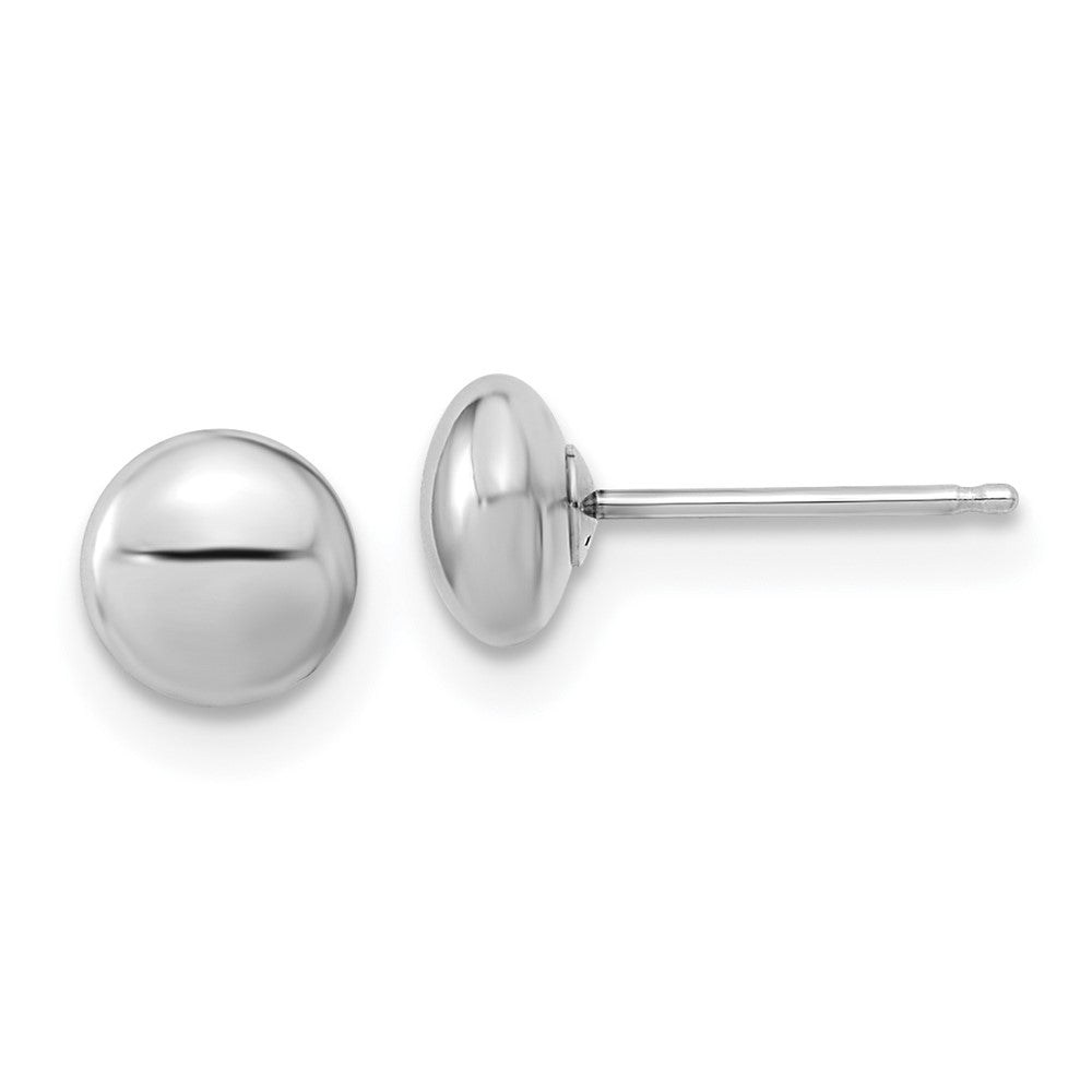 14K Weißgold Poliert Knopf Ohrstecker